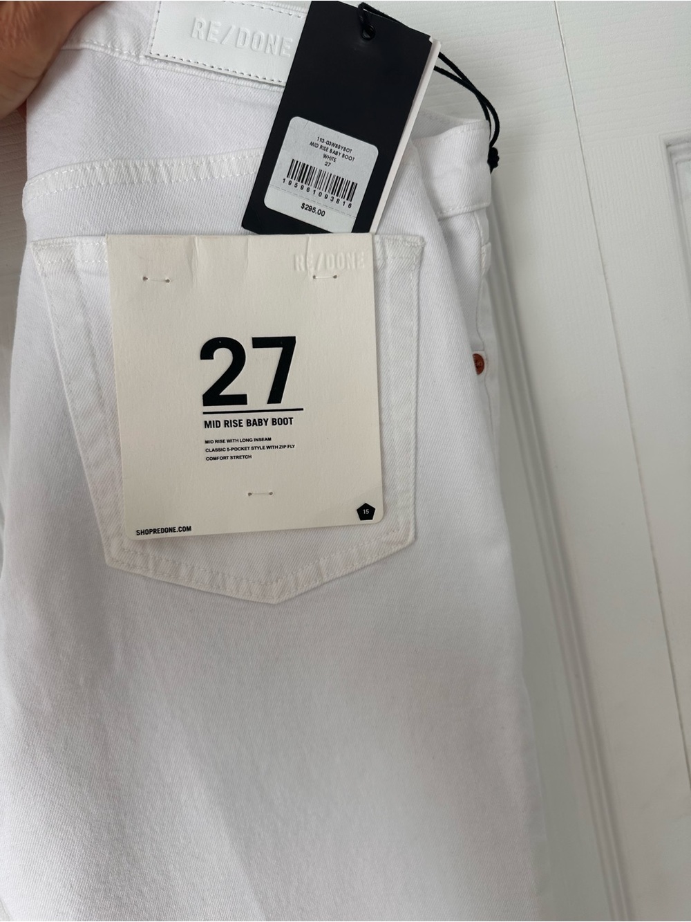 Re/Done Women’s Mid-Rise Boot Cut Jeans in White